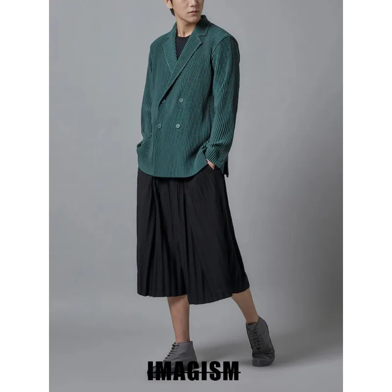 Miyake Pieghe Sette Pantaloni Da Uomo 2025 Autunno Nuovo Giapponese Senior Senso del Comfort Pieghettato Casual Allentato Sette Ombrello Pantaloni Da Uomo