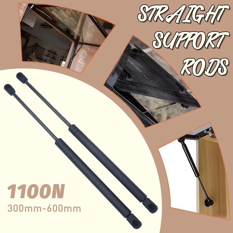 1100N 2 шт. Универсальные 300-600 мм автомобильные газовые стойки газовая пружина опорный стержень капота амортизатор для автофургонов, кровати, окна, автобуса, караванов