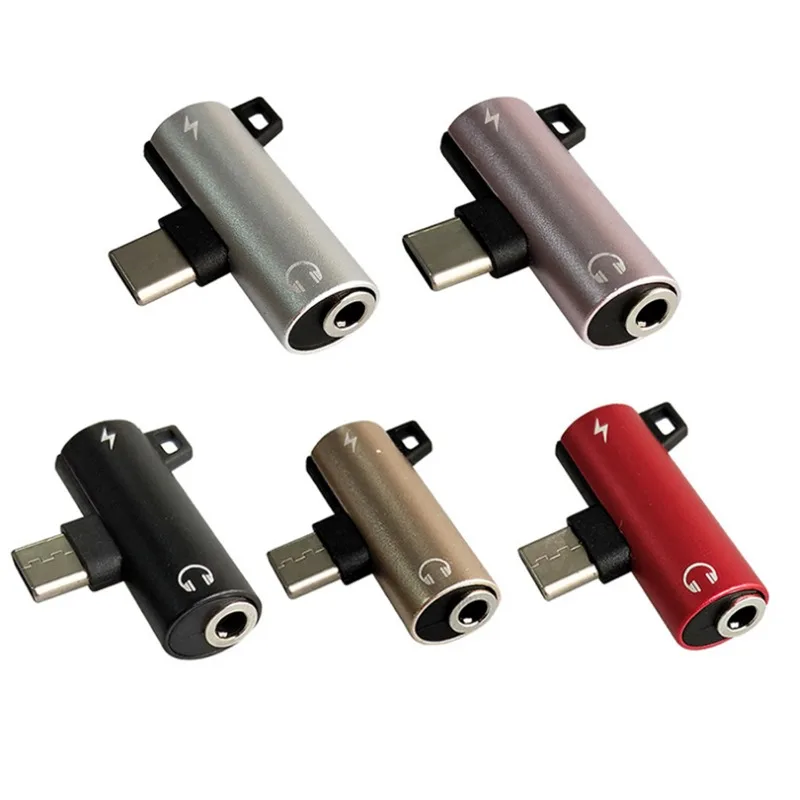 

Type Head Type-c Two-in-one Audio Conversion Cable Type-c Adapter, Support Call Charging and Listening To Music