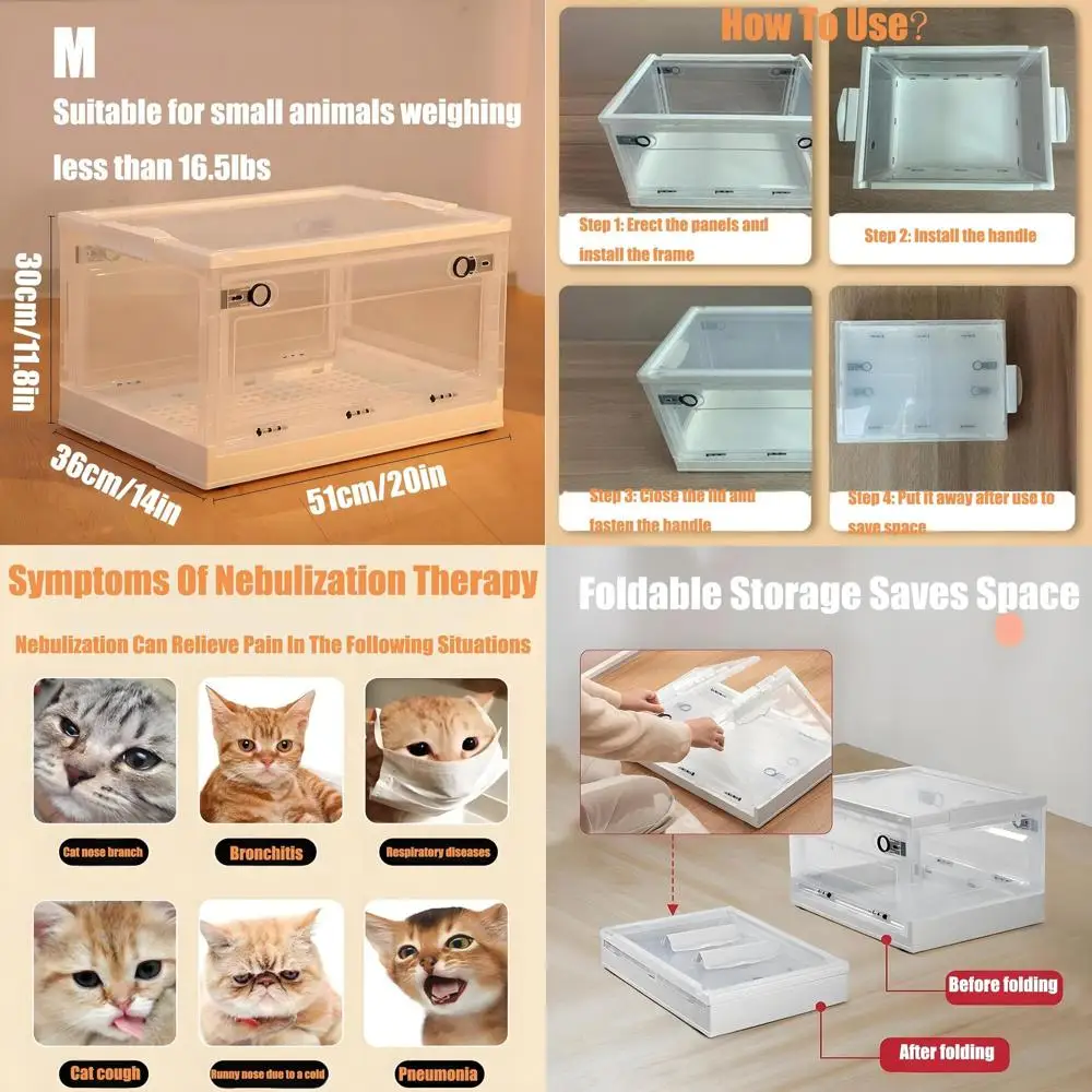 

Портативная кислородная система для домашних животных — складной распылитель и инкубатор для кошек и собак до 30 фунтов