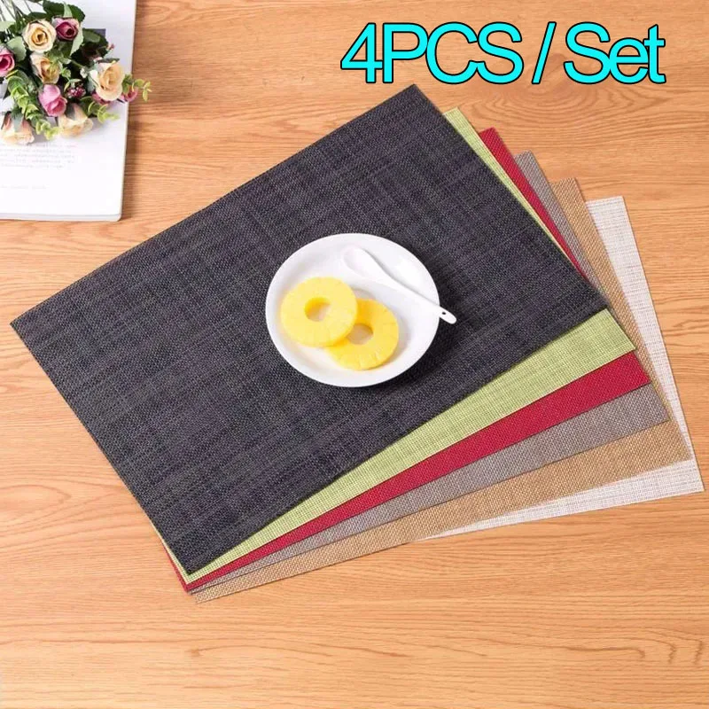 Home Retro Waterproof Table Mats Modern Style PVC Dish Bowl Holder Cup Pad Washable simple Table placemats Placemats Individual