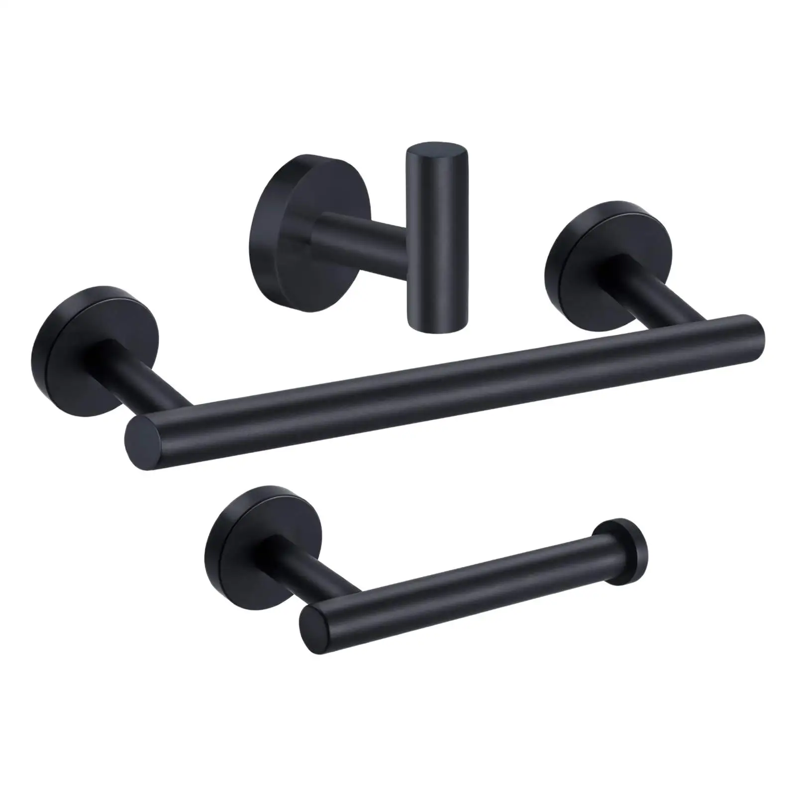 3x wall Mounted Brushed Robe Hook Holder Storage Shelf 12\\\