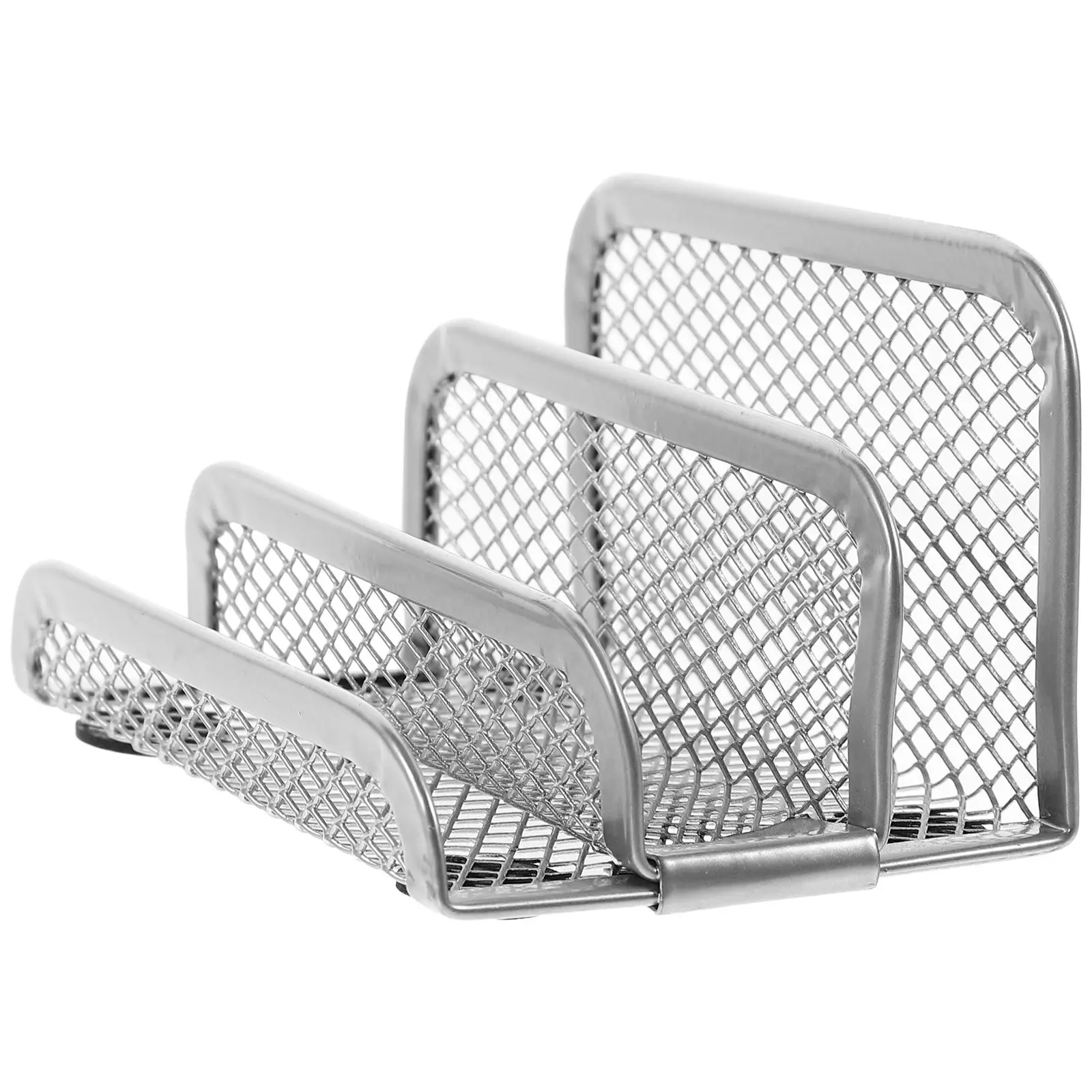 

Metal File Rack Silver 3-Tier Desktop Organizer Letter Holder Magazine Shelf Bookshelf Office Home Storage