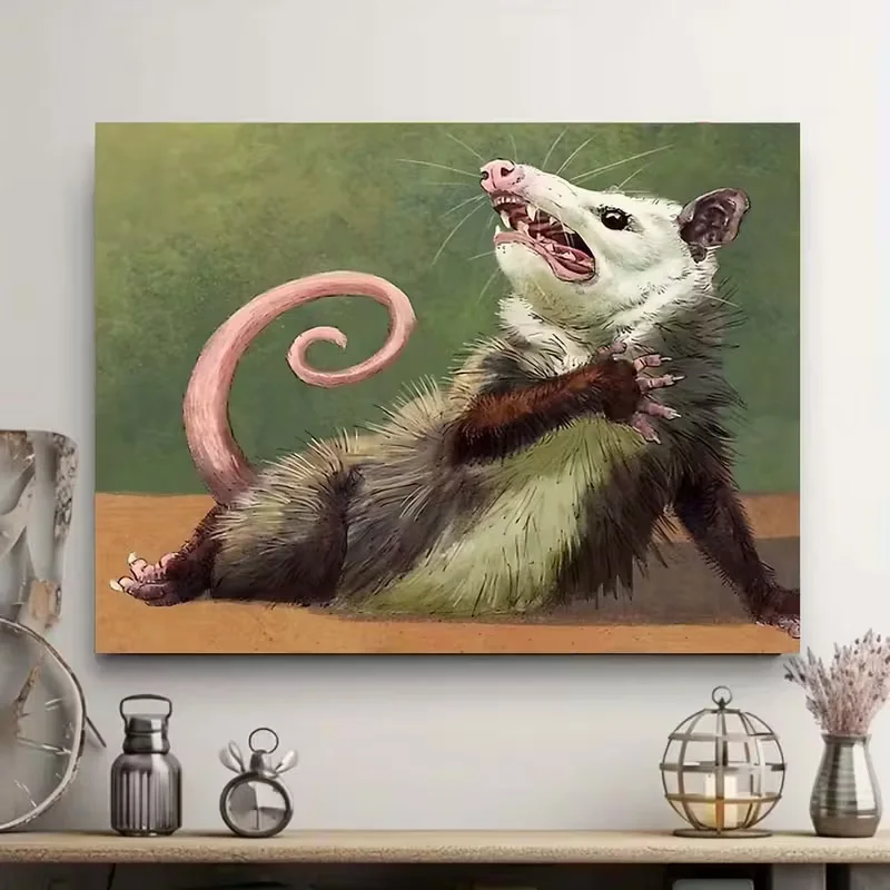1pc No Framed Opossum Canvas Art Print - 11.8x15.7