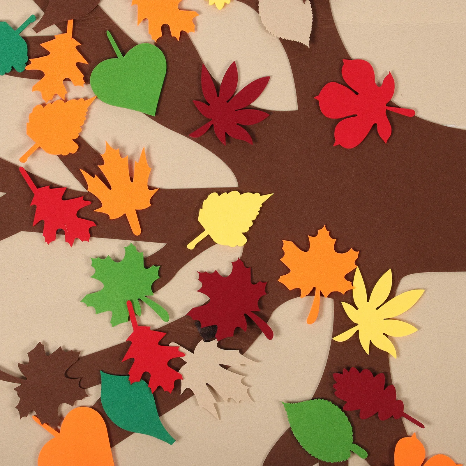 

1 set Fall Leaves Wall Thanksgiving Day Themed Felt Leaf Stickers For Kids Autumn Decorative Diy Window Decal Compact Adhesive