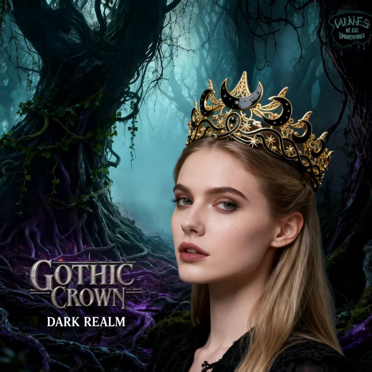 

1pc Luxury Gothic Moon Tiara Celestial Queen Crown for Women Baroque Star Headpiece Vintage Weddings Elegant Party Accessories