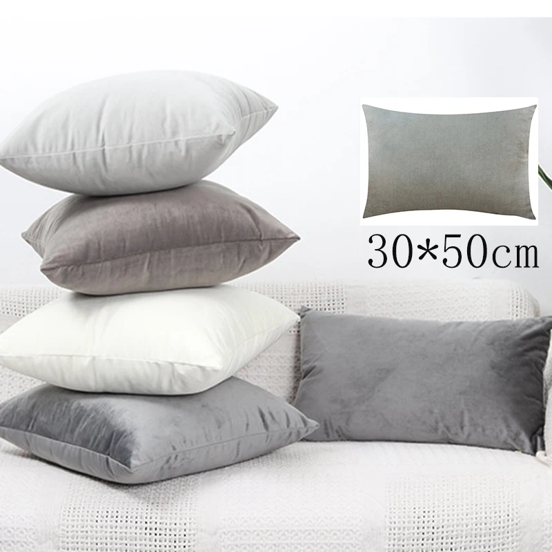 

Gray Series Classic Cushion Cover 30x50cm High Quality Velvet Soft Warm Nordic Home Decorative Pillowcase for Living Room Sofa