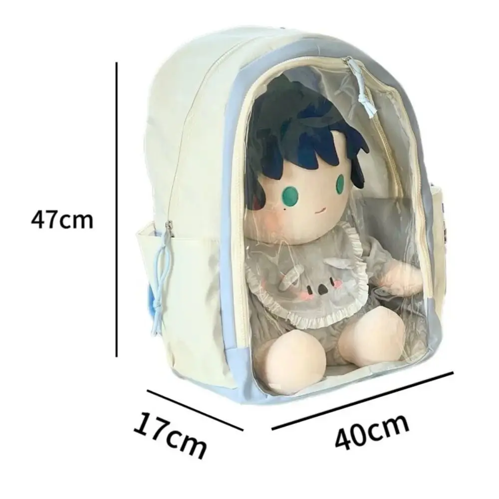 Nylon 40cm Doll Ita Bag Large Capacity Clear Cotton Doll Display Storage Bag Dustproof Schoolbag