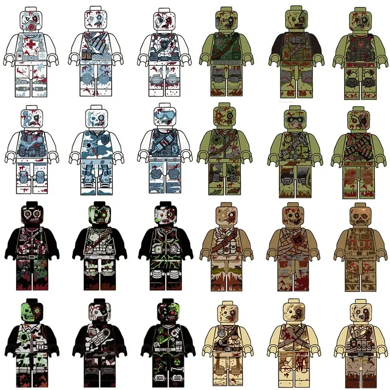 Zombie Resident Evil special forces, zombie characters, clown doctors and nurses, building blocks and toys, birthday gifts.