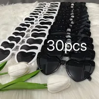 15 gafas negras en forma de corazón + 15 gafas blancas en forma de corazón, suministros de dama de honor para novio nupcial para fiesta de boda