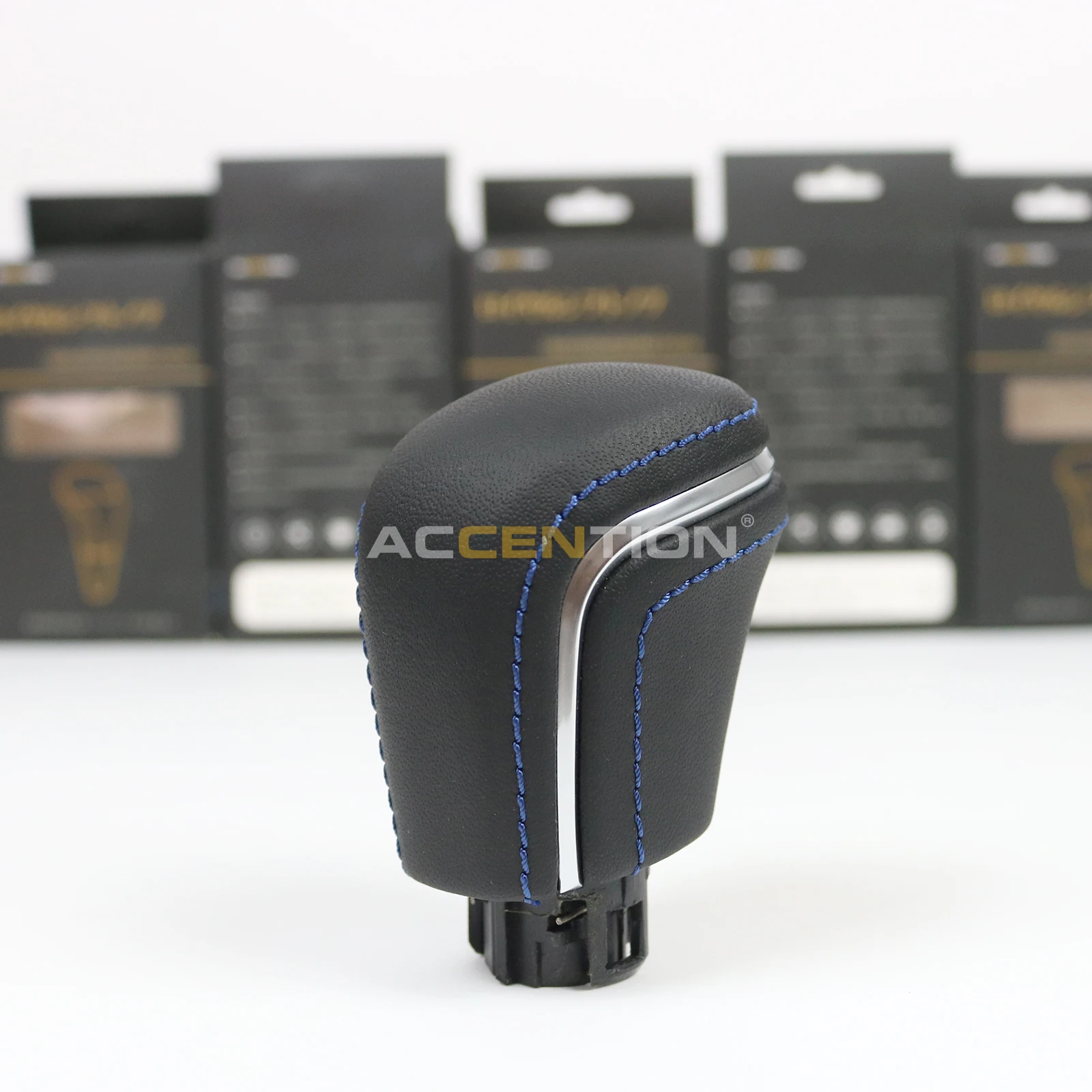 Black Leather Blue Line Gear Shift Knob For Toyota Corolla Levin Camry 2018-2021 XV70 V70 Avalon 2018 2019 2020 2021 2022