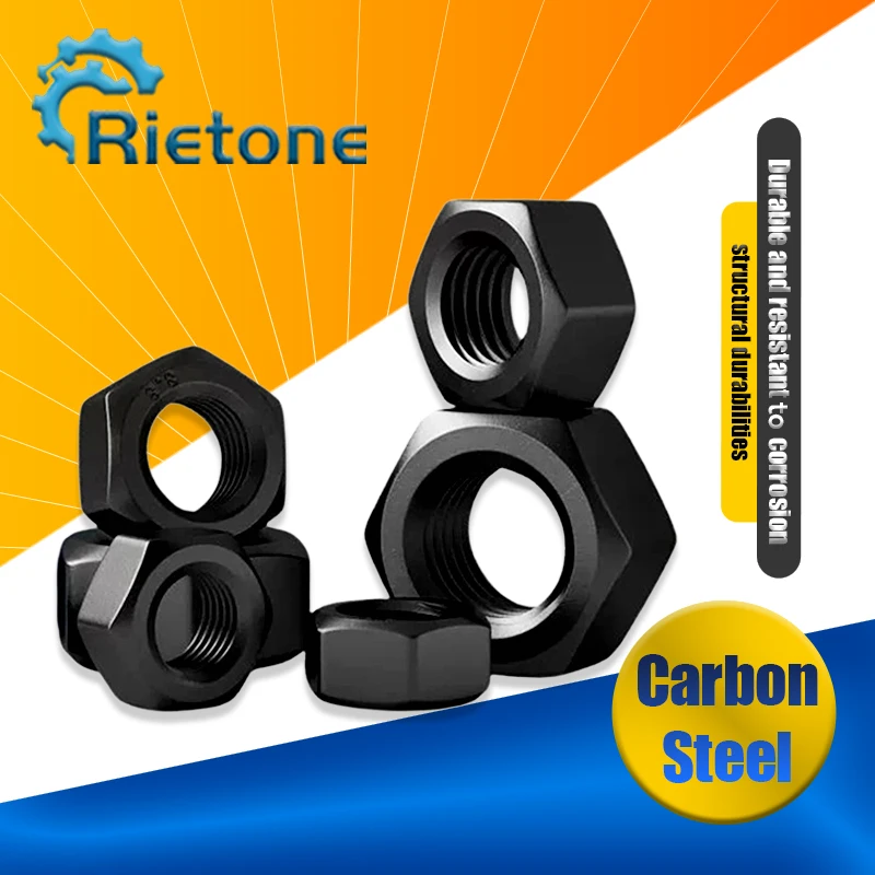 M2 M2.5 M3 M4 M5 M6 M8 M10 M12 M14 M16 M18 M20 M22 M24 M27 M30 M36 Tuercas hexagonales Grado 8,8 Tuercas hexagonales métricas de acero al carbono negro