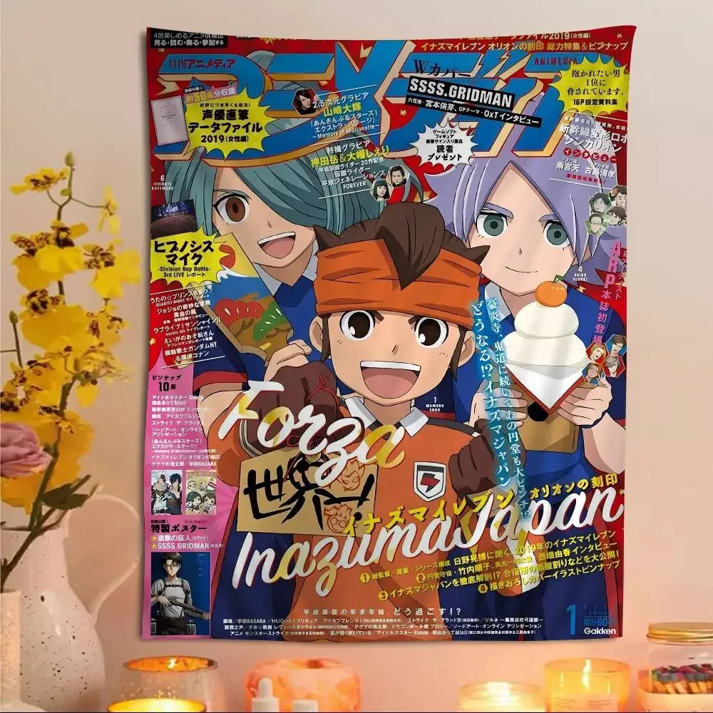 الكلاسيكية أنيمي لعبة I_inazuma E_eleven مطبوعة كبيرة قماش مزخرف جداري معلقة التارو الهبي جدار السجاد النوم ديكور المنزل