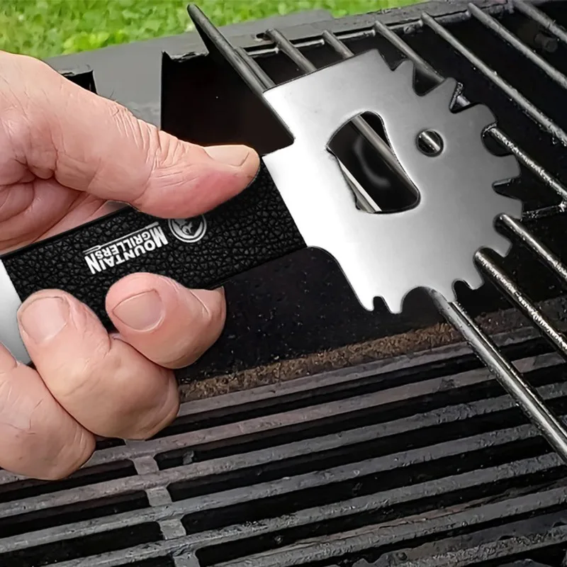 New Stainless Steel Barbecue Cleaning Scraper for Use on Charcoal Gas Electric Grills and All Common Grill Grate Designs