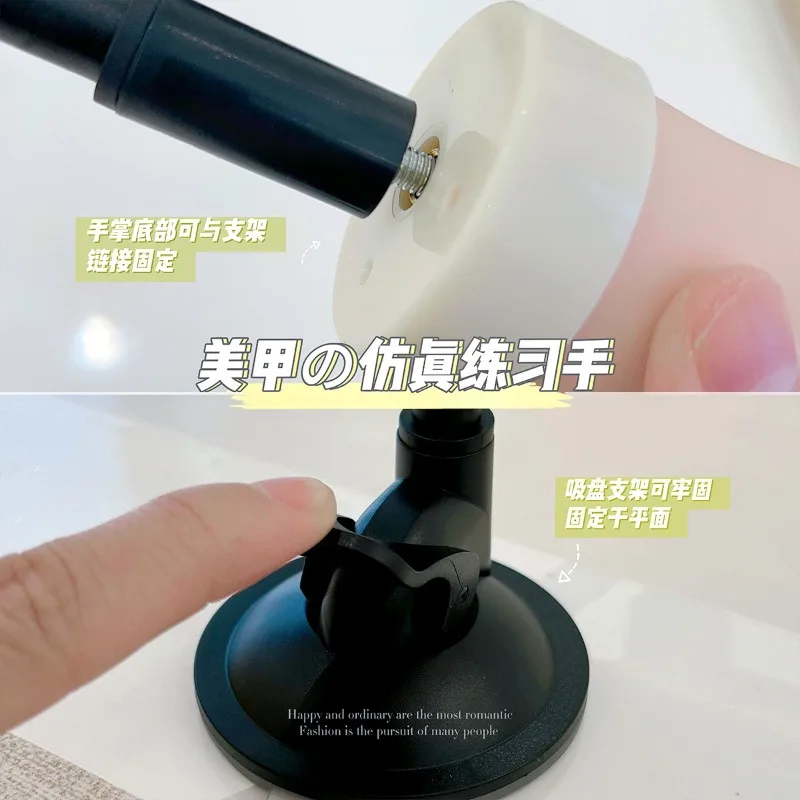 Novice Bendable Nail Simulation Practice Hand Silicone Soft Nails Art Training Fake Hands for Acrylic Manicure Tool