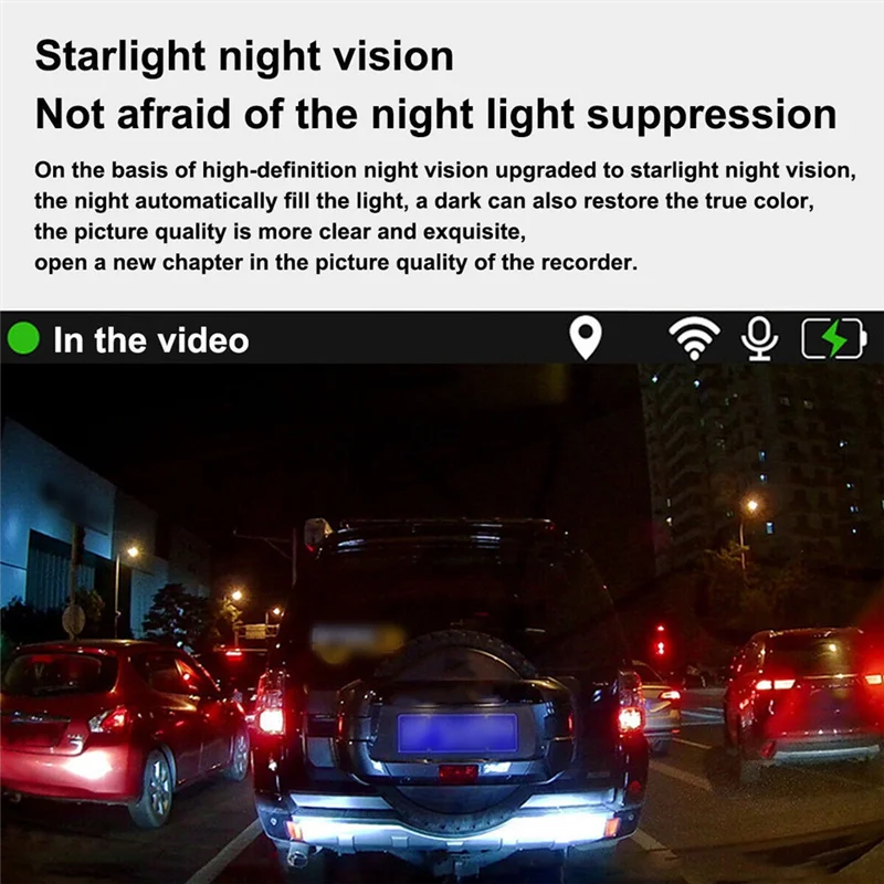 

Classy-3-канальная видеорегистратор для передней части автомобиля сзади, ночного видения, 170 ° Широкоугольный, циклическая запись