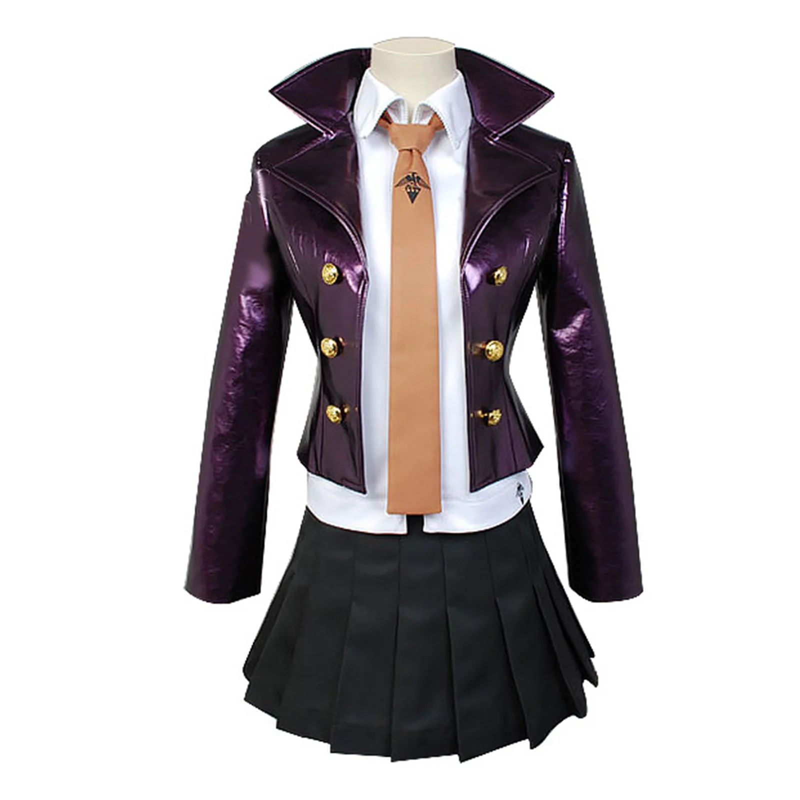 Kyoko Kirigiri Dangan Cosplay Costume Ronpa Jacket Shirt Skirt Suit with Gloves Women Halloween Roleplay Leisure Top