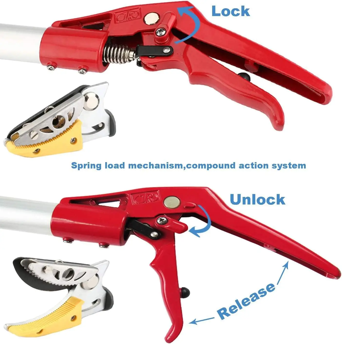 

5.6-13 Foot Extendable Tree Pruner, Cut and Hold Pruning Trimmer, Long Reach Pole Saw, Telescoping Fruit Picker,