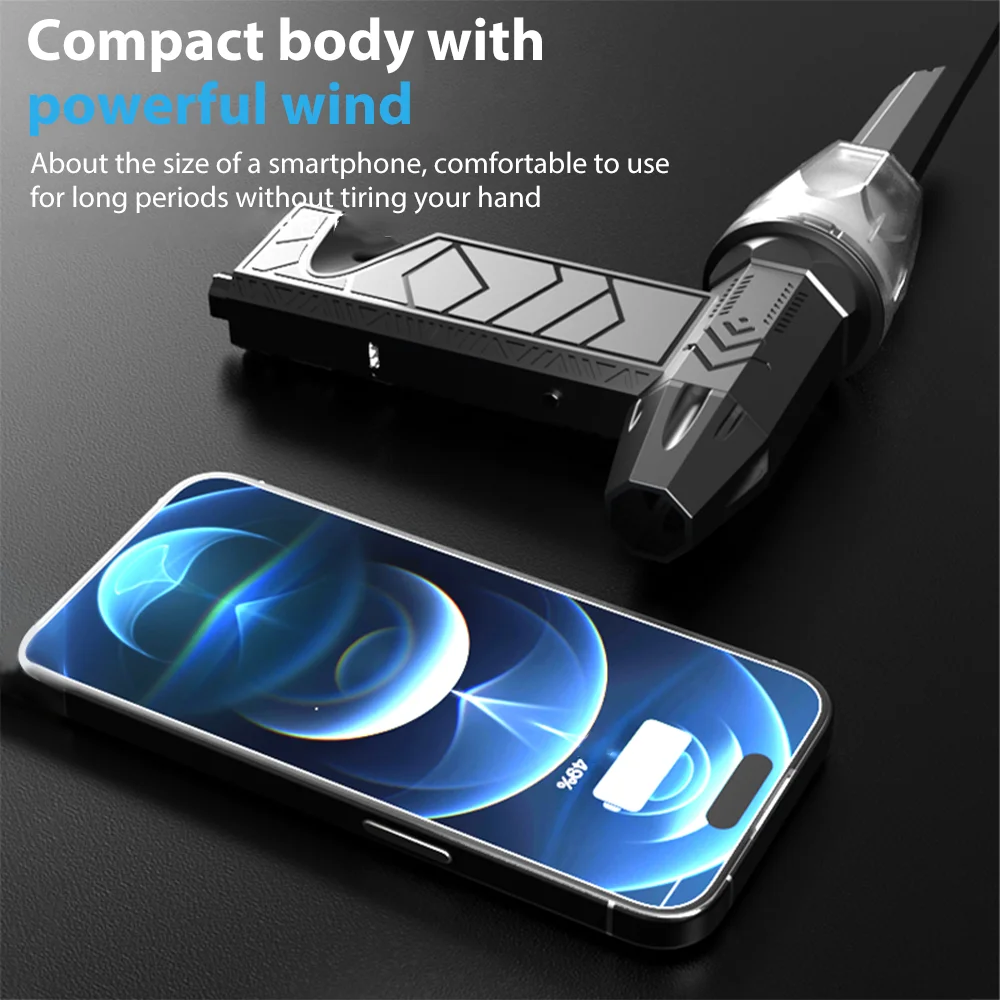 Potente ventilatore d'aria 150.000 giri/min Ventilatore violento senza spazzole Aspirapolvere Turbo Jet Ventilatore Tipo-C Ventilatore ricaricabile Accesso all'auto