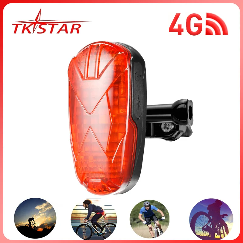 TKSTAR TK906 GPS велосипедный трекер задний фонарь водонепроницаемый скрытый локатор сигнализация с длительным режимом ожидания бесплатное приложение система слежения за велосипедом
