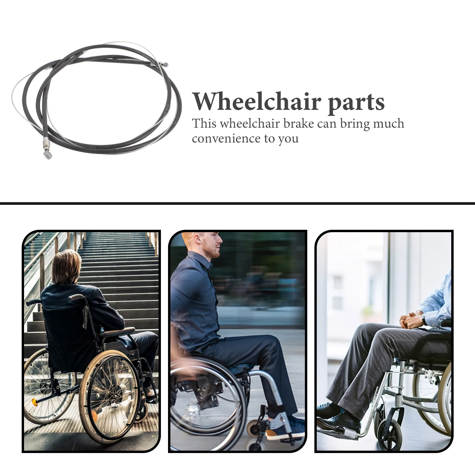 

2pcs Wheelchair Brake Cable Durable Mountain Bike Lines Electric Kit Plastic Cables Reliable Bikes Health Care