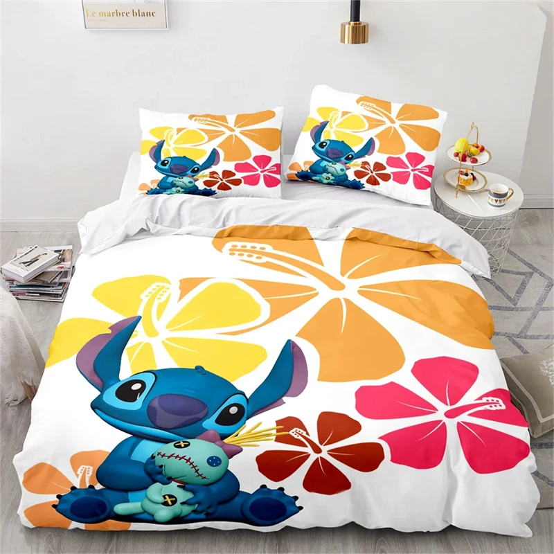 Stitch Duvet Cover Multi-Piece Set Single Double Full Size Queen Suitable for Boys Girls Room Decoration Bedding Set