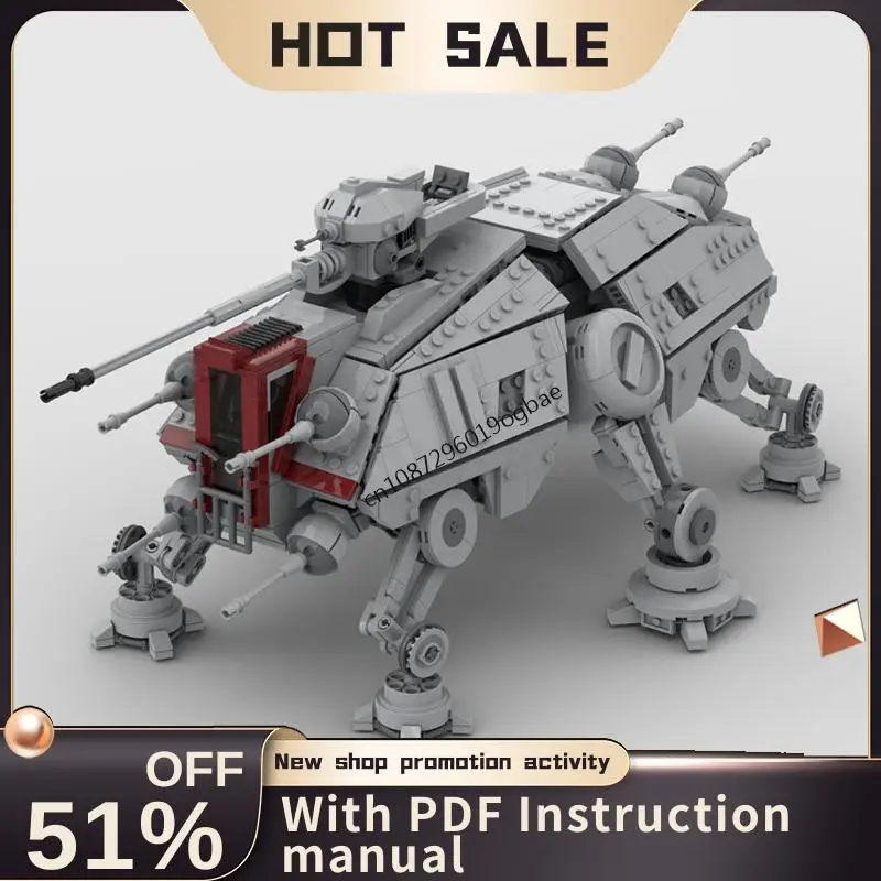 New 1697Pcs Famous Star Battle Movie Moc AT-TE Tank Car Model Diy Creative Ideas Child Toy Birthday Christmas Gift Custom Puzzle