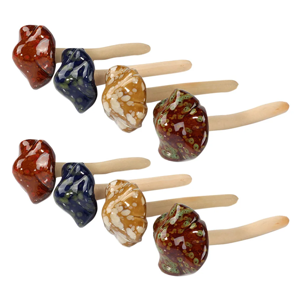 

8Pcs Ceramic Mushroom Small Bright Handicrafts Decorative Accessories for Flowerpot Adornments Micro Landscape Decoration