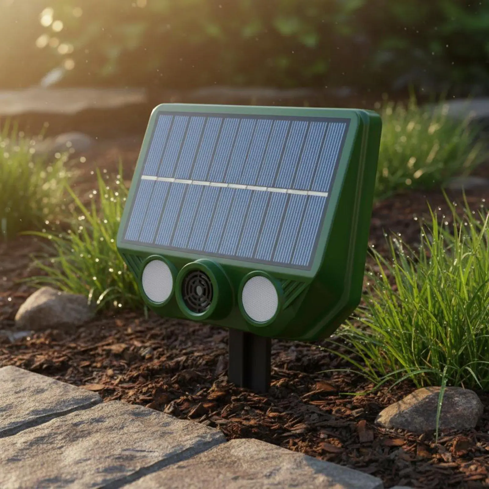 Solar Ultrasonic Animal Repellent Waterproof ABS Device Garden Lawn Patio Protector for Cats Dogs Birds Rodents view 4