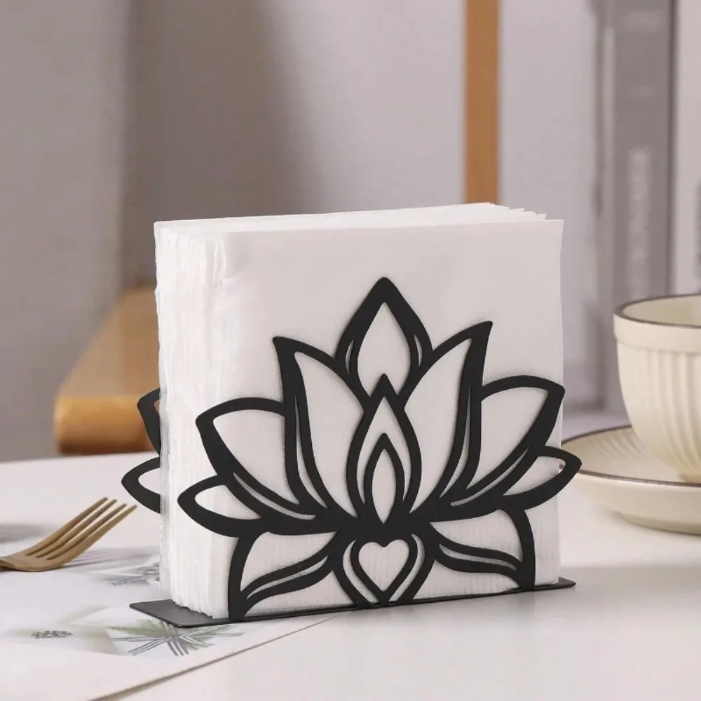 Nordic Creative Wrought Iron Tissue Holder Metal Upright Napkin Holder Coffee Shop Hotel Dining Table Storage Paper Towel Holder