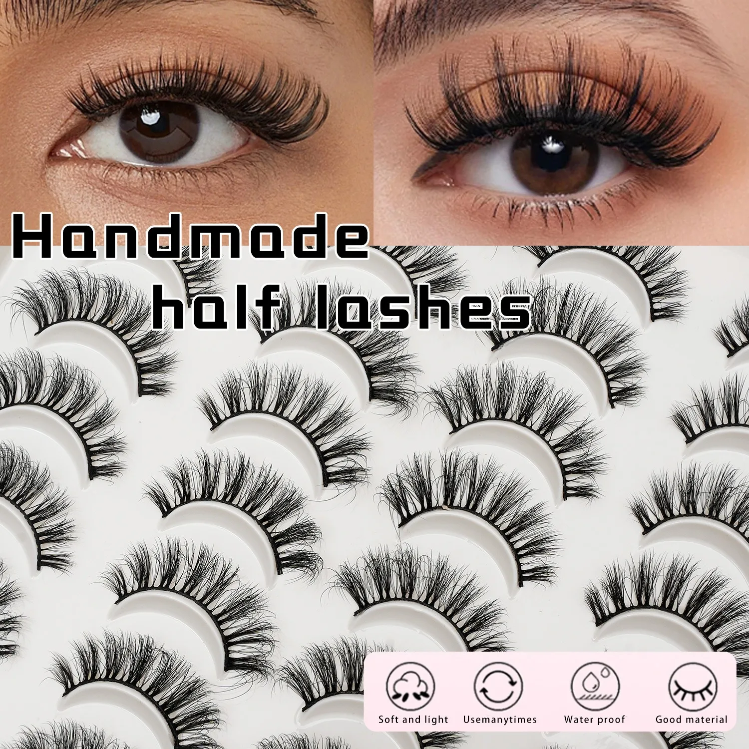 ​ 30 par 3D/5D obszernych sztucznych rzęs - puszyste rzęsy klastry na scenę i imprezę, hipoalergiczne i wodoodporne ​