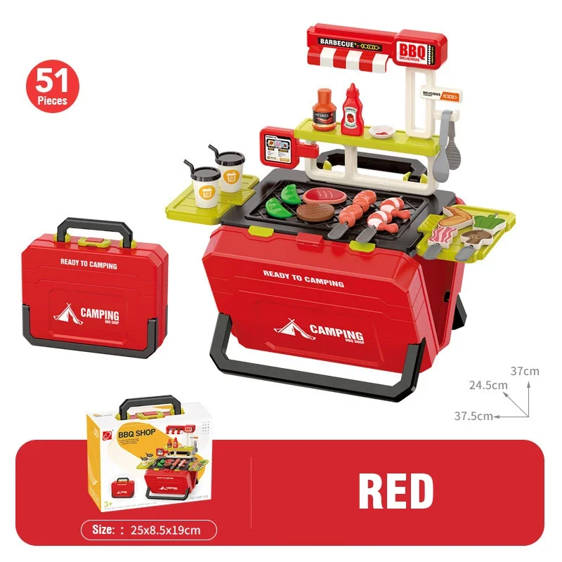 Simulated BBQ Cart Simulated Spray Parent-Child Interaction Indoor Smooth Fun Smooth Playing House Toys For Children Xmas Gifts