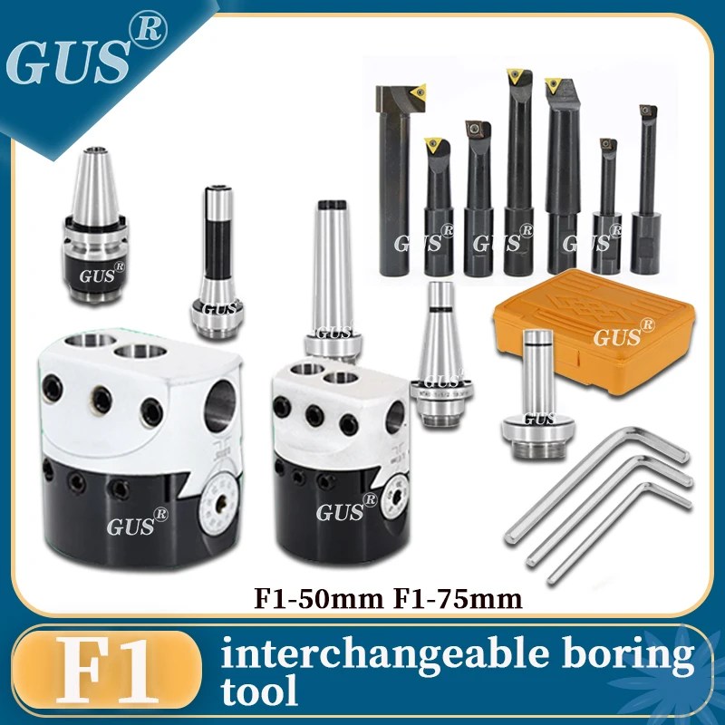 F1 Boring Head Set  50mm 75mm Diameter  5pcs 7pcs BT30 BT40 NT30 NT40 MT2 MT3 MT4 R8 C20 C25 Rough Bored CNC Mill Lathe Tools