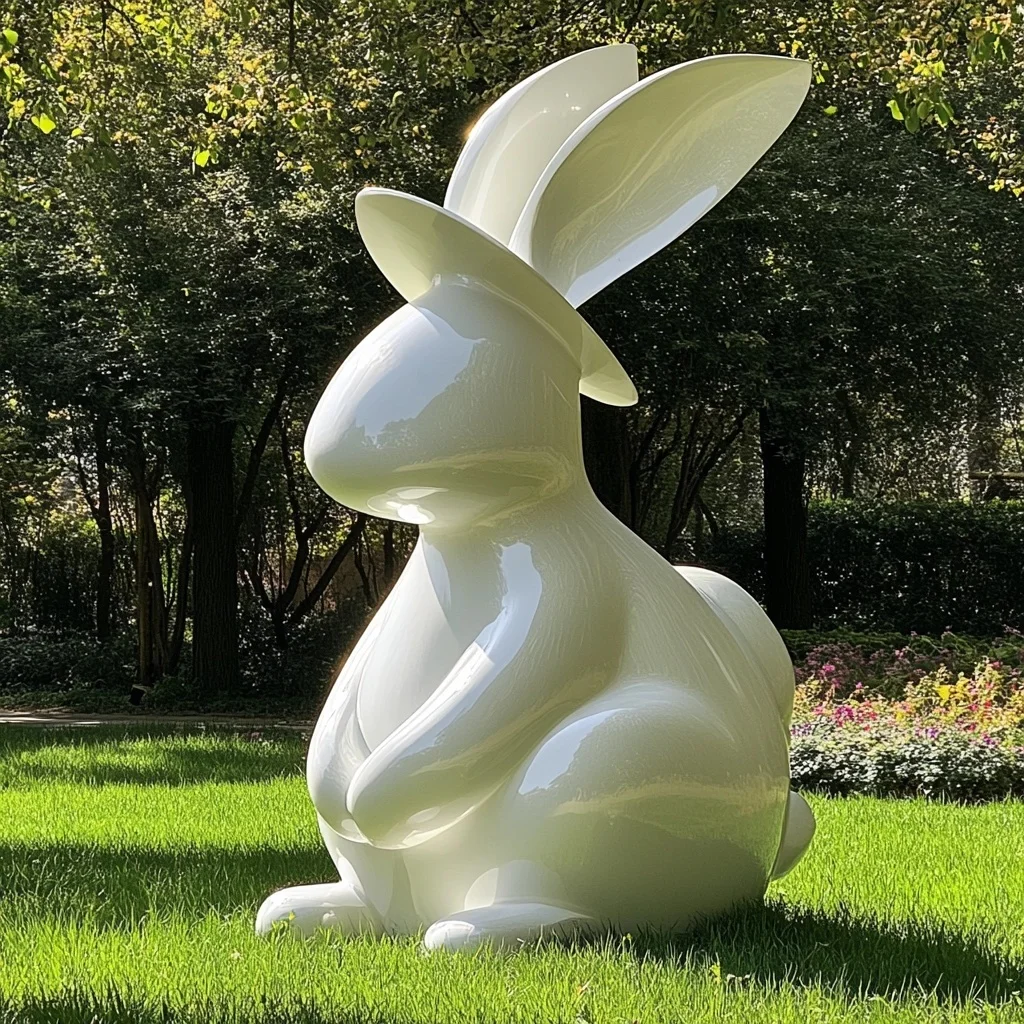 *Customization FRP Fiberglass Sculpture  Animal Sculpture Ornament Handmade Decoration Sculpture for Park Rabbit Shape