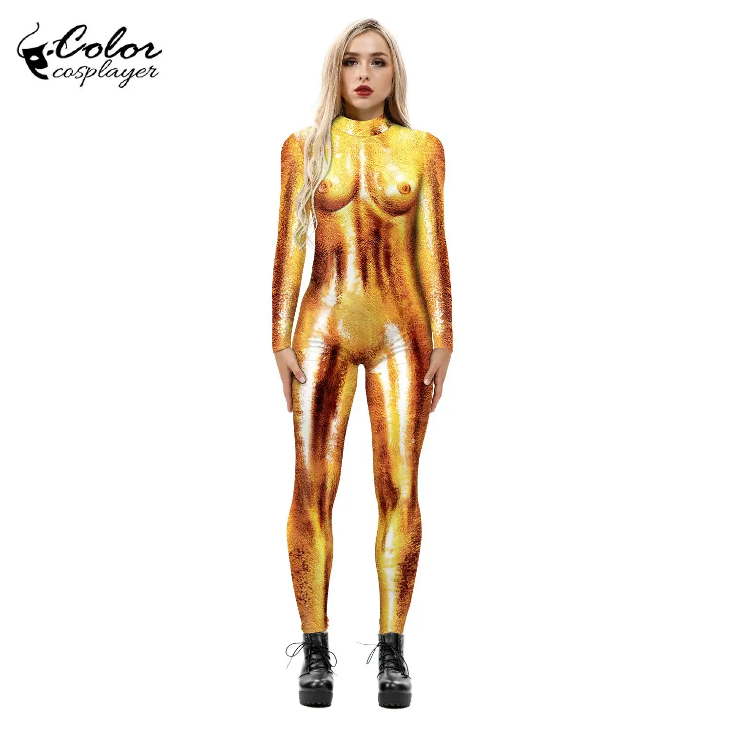 Color Cosplayer Exotic Charm Jumpsuit Robot Cosplay Costume Muscle Bodysuit Adult Outfit Party Carnival Performance Clothing