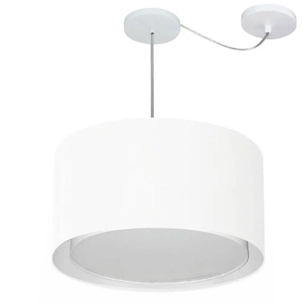 45x30cm White-Bivolt-Bivolt Soil Pendant with Deviation Md-4313 Dome Fabric Chandelier