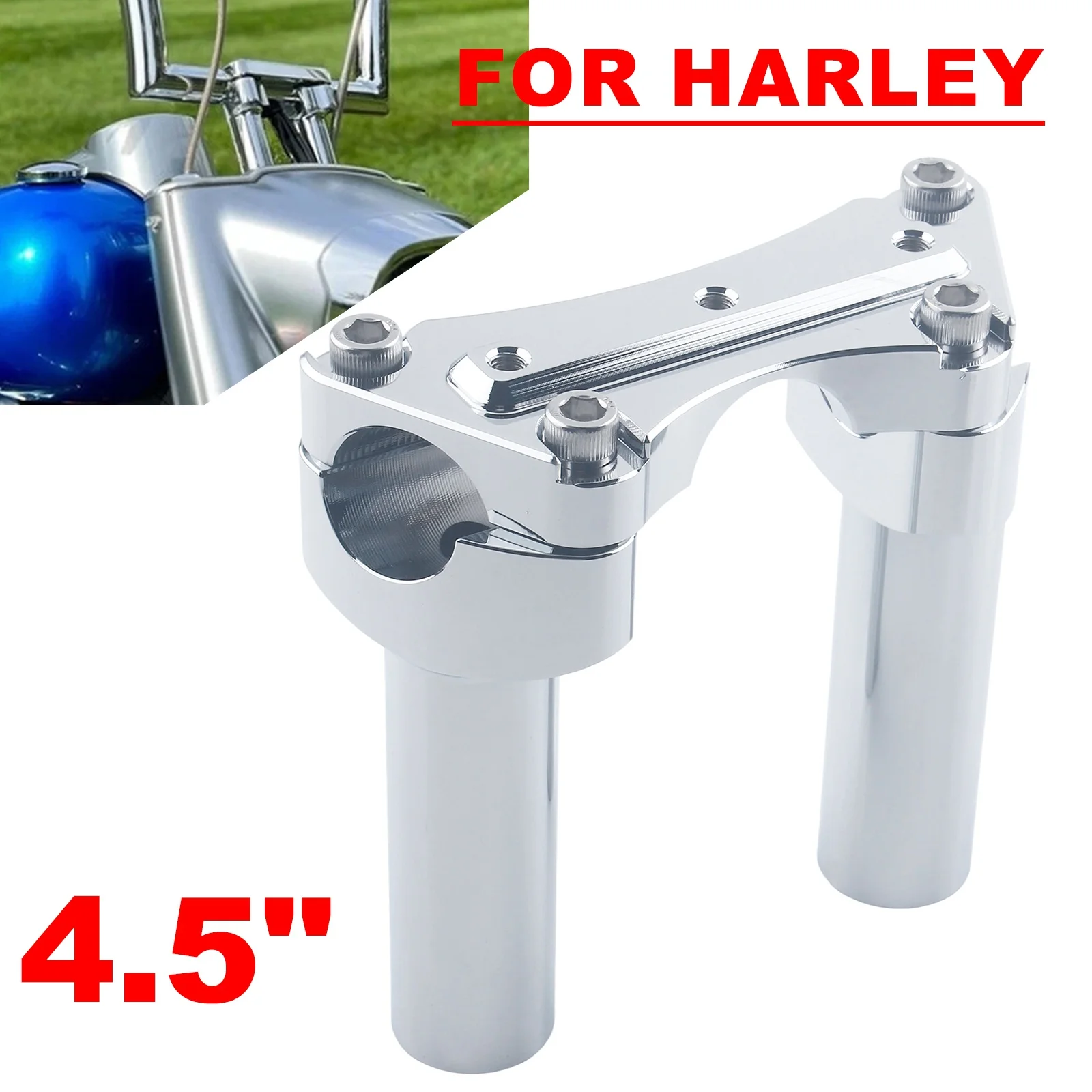 Handlebar Risers Top Clamp Mount For Most Harley-Davidson Dyna / Street bob / Softail / Sportster 4.5