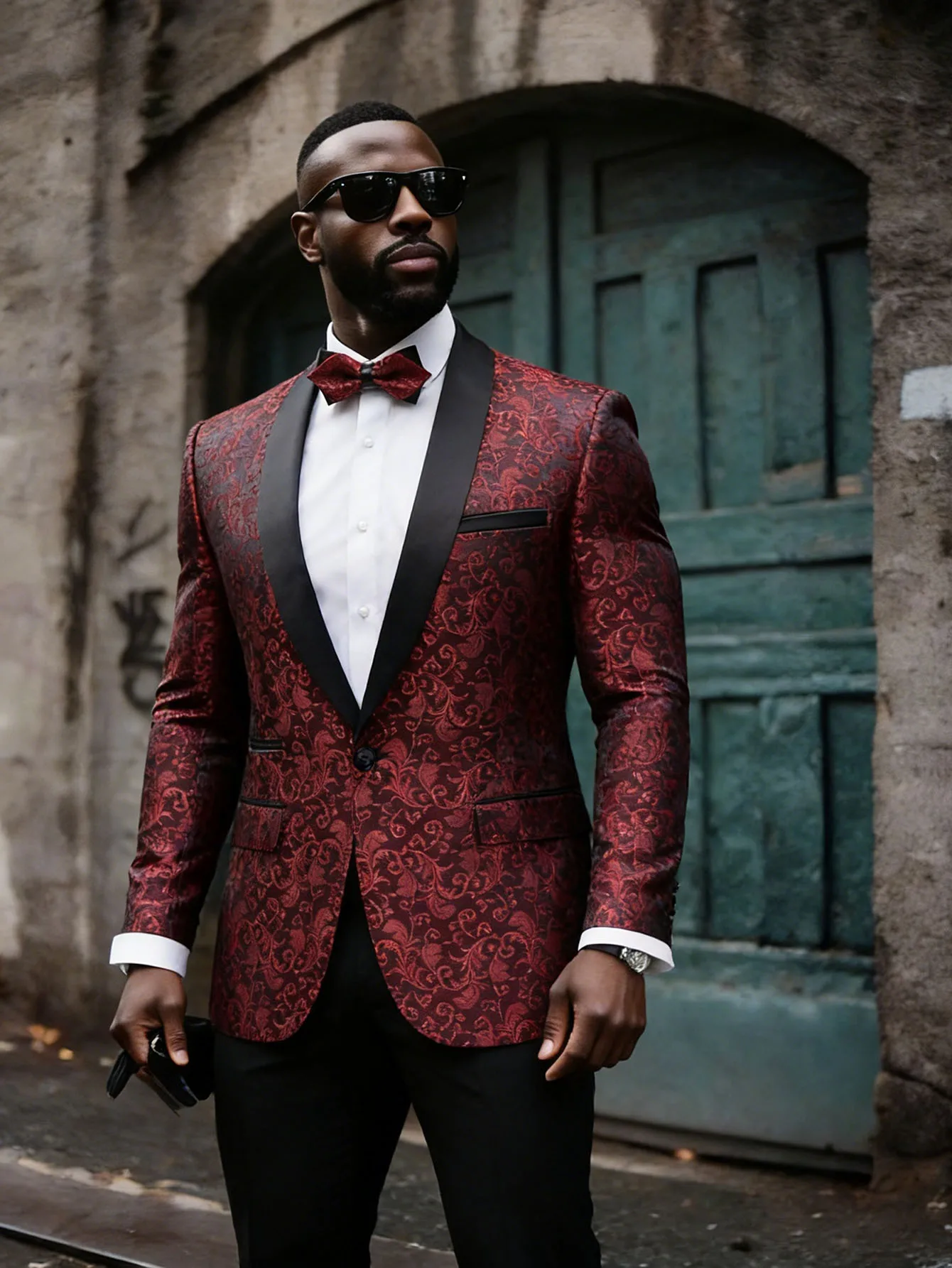 

Men's Black Shawl Lapel Suit Jacket Single Button Blazer Jacket for Wedding Party Prom