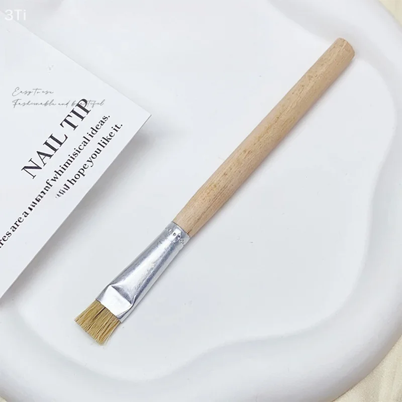 Nail Pen Brush Hard Bristle Styling Brush Cleaning Brush With Wooden Handle Nail Tools