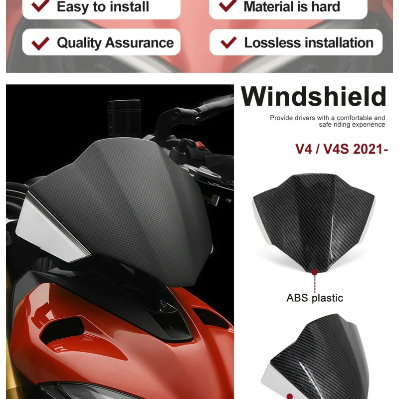 

Для Ducati Streetfighter V2/V4/V4S 2021-2023 Премиум ветровое стекло - ветровой дефлектор, прямое крепление, мотоциклетный аксессуар