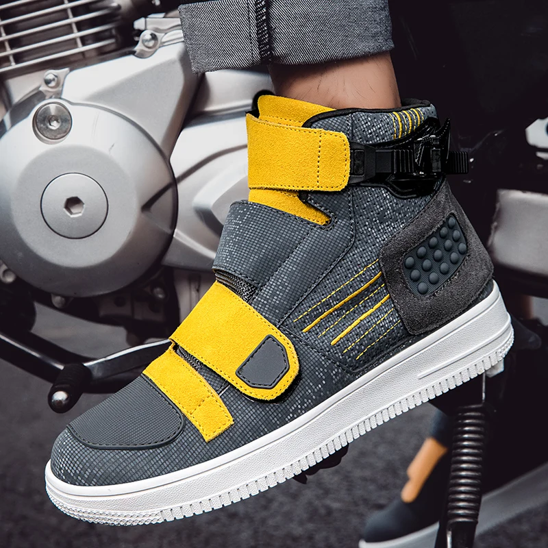 

Motorcycle protective riding boots men high top four season fashion off-road anti slip breathable racing equipment cycling boots