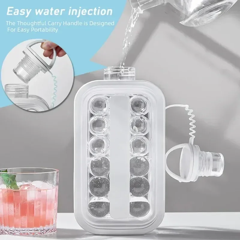 2 In 1 Portable Silicone Ice Ball Maker Kettle Creative Ice Cube Mold Kitchen Bar Gadgets Ice Hockey Lattice Making tool Kettle