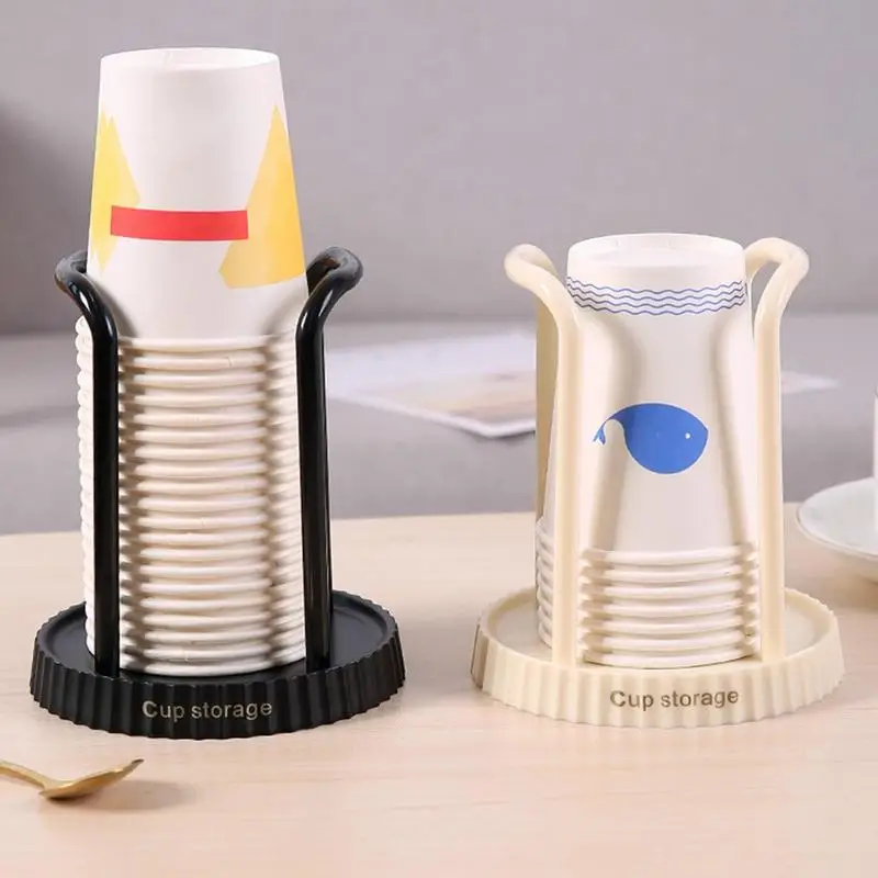 Kitchen Cups Storage Manager Multi-function Desktop Shelf Orderly Storage Supplies Paper Cup Holder Organizer Accessories