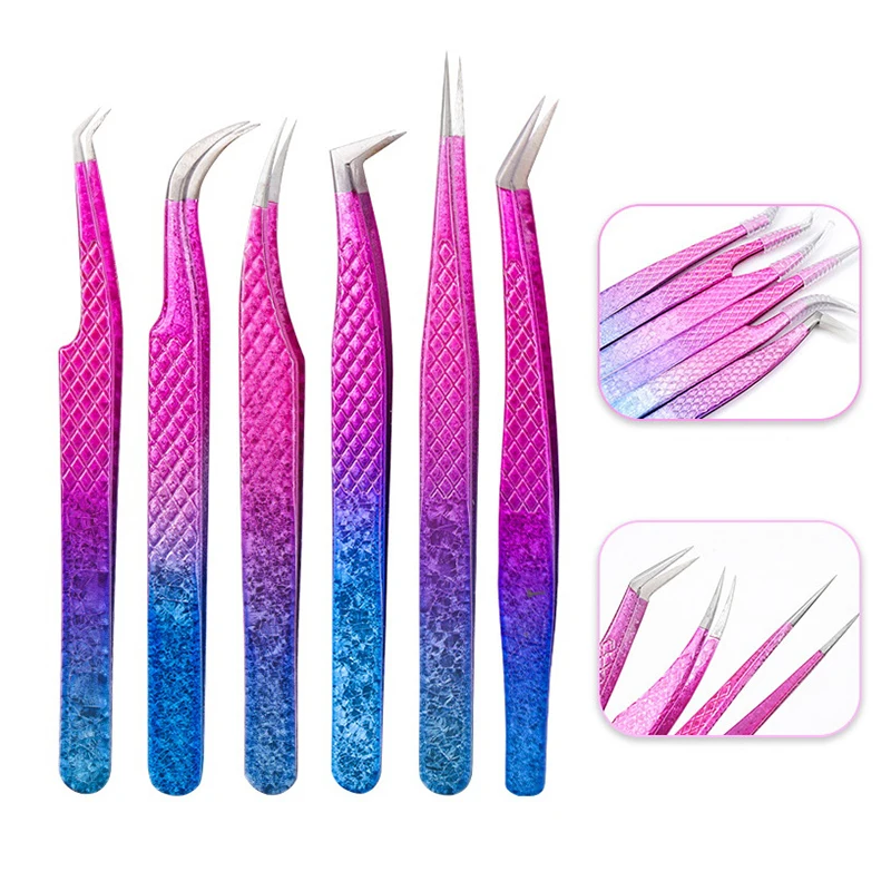 Pince à épiler pour cils, fleur de glace, antistatique, 3D, sourcils précis, professionnel, fournitures d'extension de cils, outils de maquillage, 1 pièce