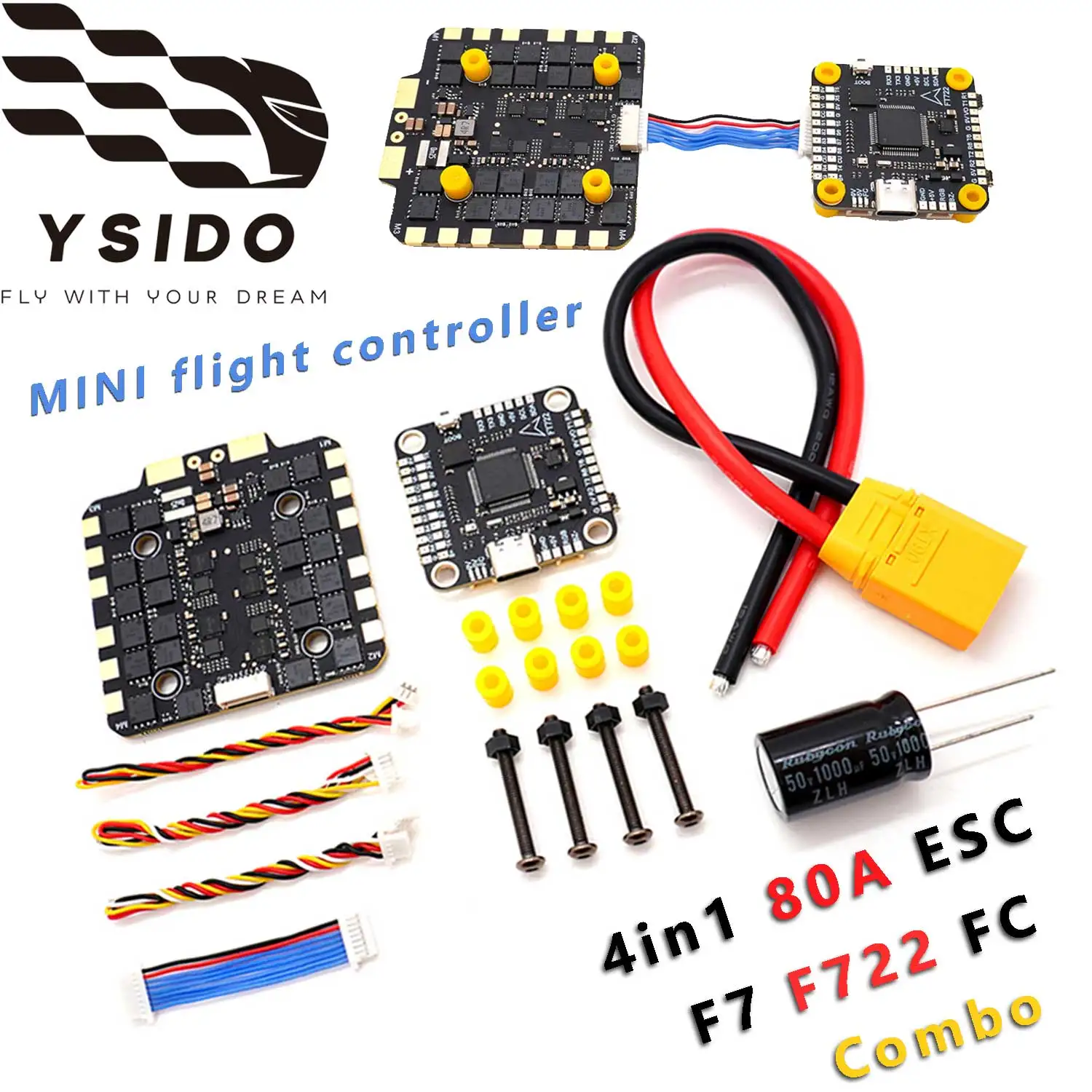 

RC FPV Racing Drone Quadcopter 4in1 80A ESC & F722 Flight Controller Combo 5V/10V dual BEC for Remote Control Freestyle Aircraft