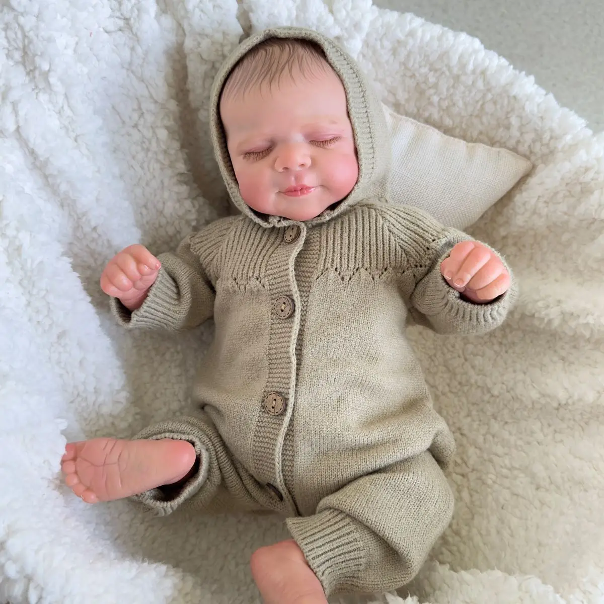 

NPK 20inch Already Painted Finished Reborn Doll Quinlyn Cute Sleeping Baby 3D Painting with Visible Veins