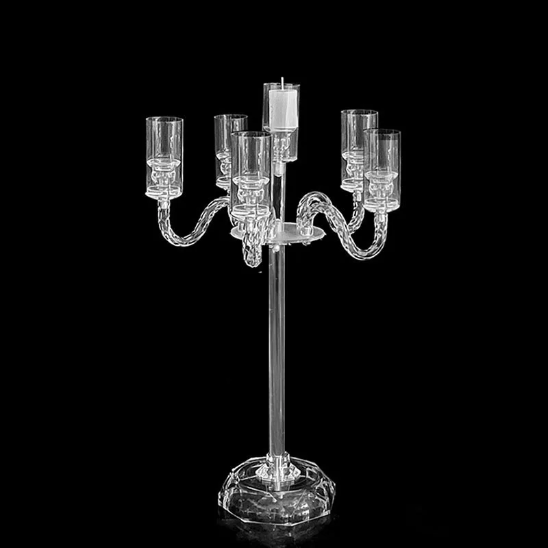 

Heads Candelabra Acrylic Candle Holders Wedding Table Centerpieces Road Lead Party Decoration