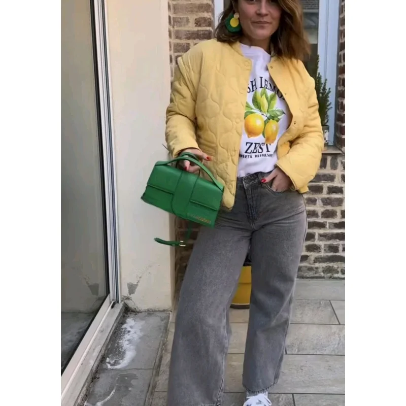 Automne nouveauté ample longue Sve rond Ne coton Jaet tapis pour femme blogueurs en Sle manteau d'extérieur décontracté