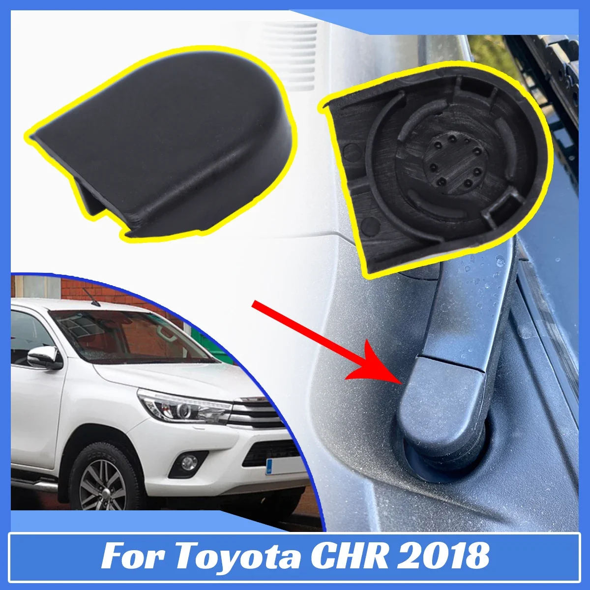 

2/4pc for Toyota CHR 2018 Front Windshield Washer Wiper Arm Nut Cover Cap Bolt Lids Accessories Replacement Parts 8529213010 Car