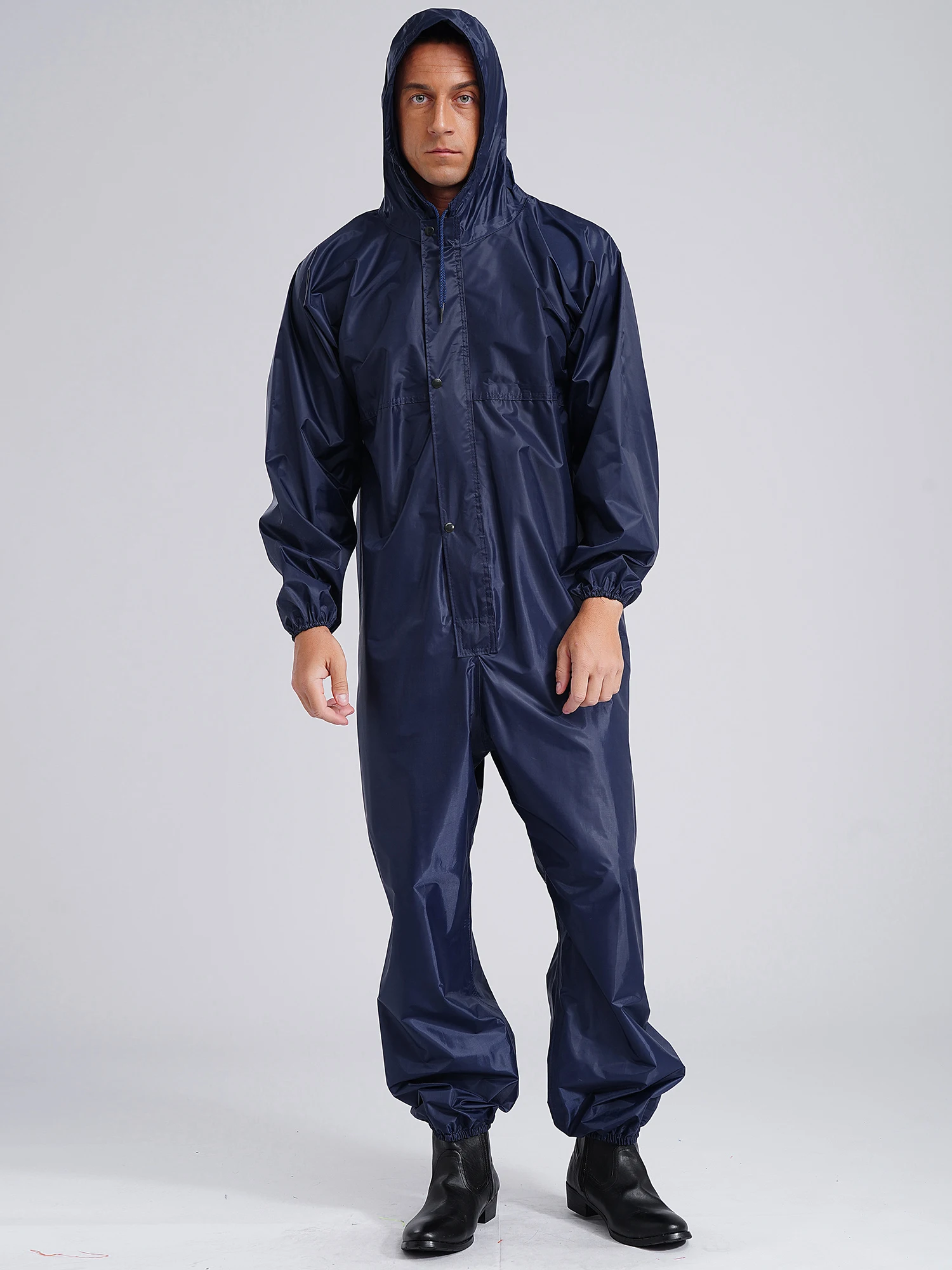 Unisex Men Women Waterproof Dustproof Coveralls Raincoat Hooded Jumpsuit Opening Work Uniforms Workshop Worker Spray Spray Paint